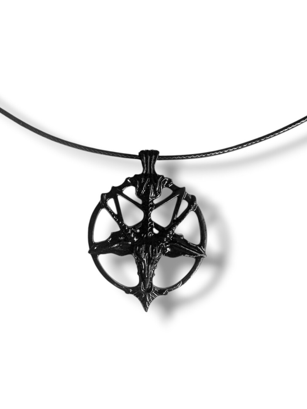 NWT Handmade Black Baphomet Pentagram Choker Necklace Unisex